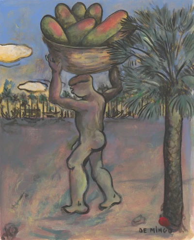 Hombre transportando mangos