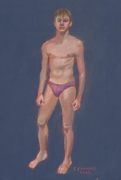 Leo in maroon briefs