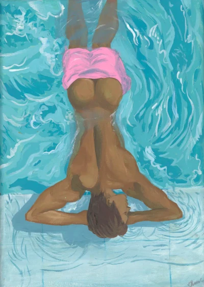 Sunbathing in the pool