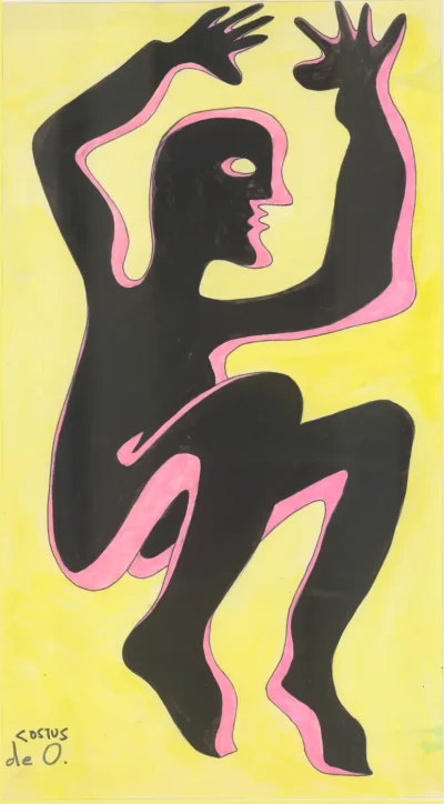 Print de Aluminio de "Print de "Silueta negra y rosa""