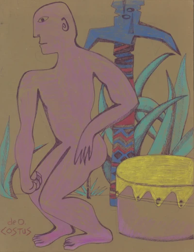 Print de Aluminio de "Print de "Hombre desnudo con tambor""