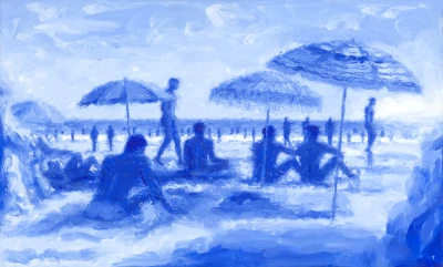 Platja dels Balmins in blue