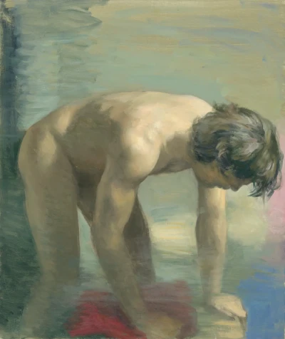 Study for Sergi with red towel