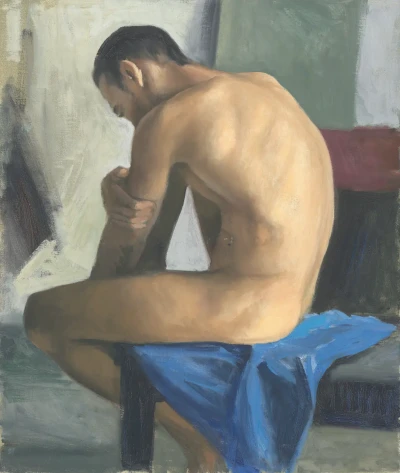 Kaue with blue cloth