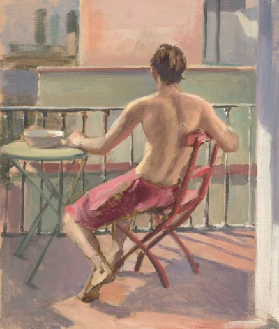 Study, boy on the terrace